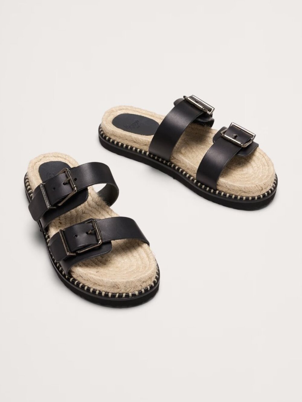 Castañer Ter Espadrille Ter Black Leather Slide Sandals Size 38, NIB